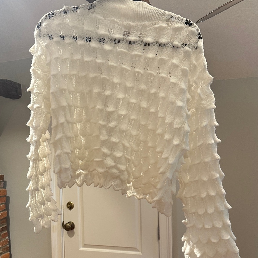 French Connection Cream Textured Women's Sweater